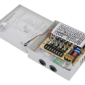 Fuente De Poder 12V 5A con Gabinete Fusible para CCTV y LEDs Negro