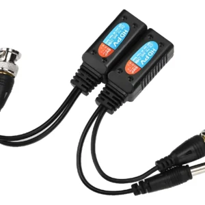 Power Balun 1 Canal Rj45 Hd Tvi/cvi/ahd Video + Power Negro
