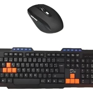 Kit Teclado Mouse Inalambrico Gamer Negro/naranja Español España