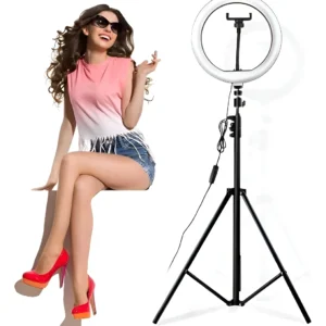 Aro De Luz Led 26cm Tripode 2.1m Selfie Tiktok Zoom Youtuber Negro 3 Tipos