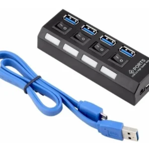 Hub Usb 4 Puertos 3.0 Interruptor Indicador De Luz-tecnomati