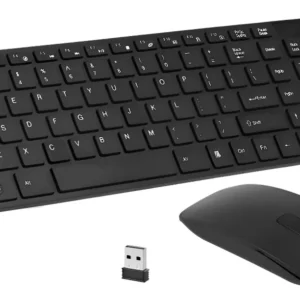 Kit Mouse Teclado Inalámbrico 2.4g Protector Ultra Slim Negro Negro