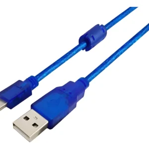 Cable Mini Usb A Usb 5 Pines De 1.5 Mts Con Filtro Azul