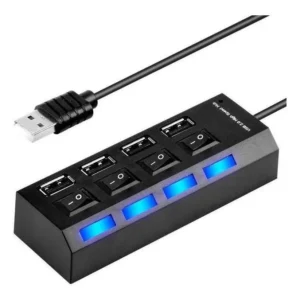 Hub Usb 4 Puertos 2.0 Interruptor Indicador De Luz-tecnomati