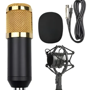 Micrófono Condensador Podcast Youtuber 3.5 Mm - Tecnomati Negro