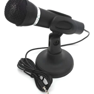 Microfono Plug Para Pc / Notebook Con Pedestal - Tecnomati Negro