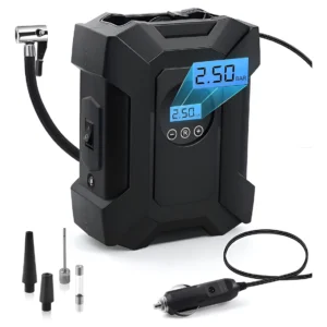 Compresor Portatil Auto Con Linterna 12v 120w 150psi Negro 12v Dc Monofásica