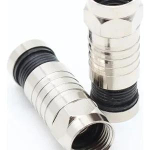 50 Conectores Rg6 Crimpeables Coaxial