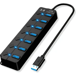 Hub usb splitter 3.0 indicador led 7 puertos