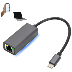 Adaptador USB Tipo C a Rj45 Lan Ethernet 10 / 100 / 1000 Mbps Gigabit