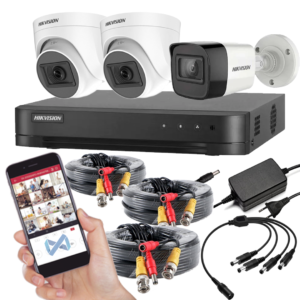 CCTV KIT HIKVISION TRIADA 3CAM 2MP NO-HDD 2xDOMO 1xBALA BNC